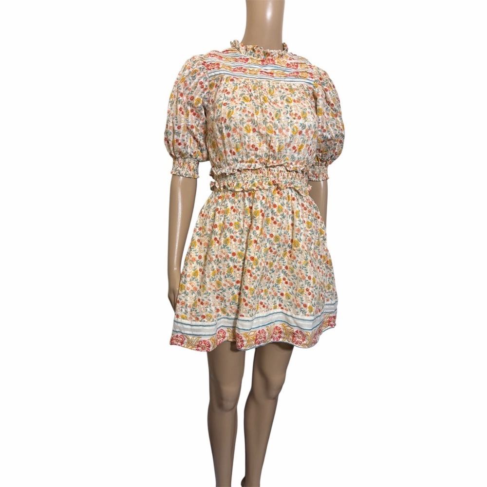 Cleobella cottage core Cream Mini Dress with Multicolor Floral Print - Picture 5 of 8